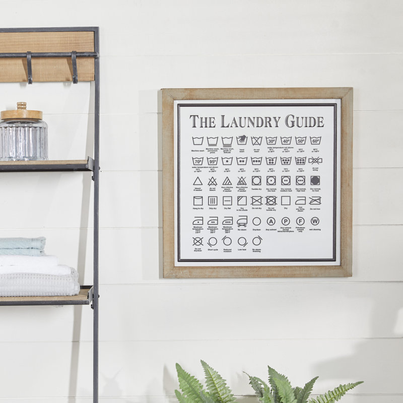 Gracie Oaks Metal and Wood Laundry Guide Wall Décor Wayfair